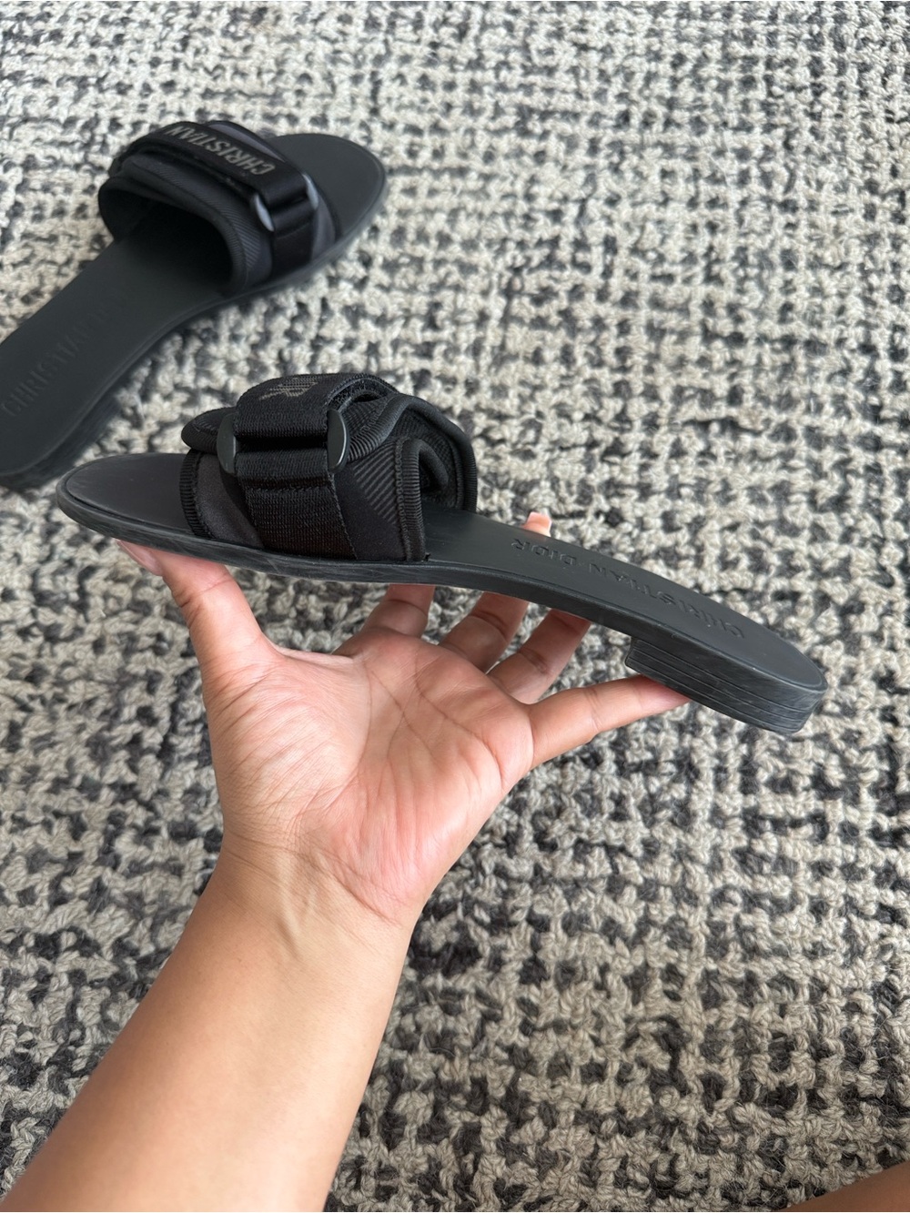 Dior Black Flat Sandals - Picture 4 of 8